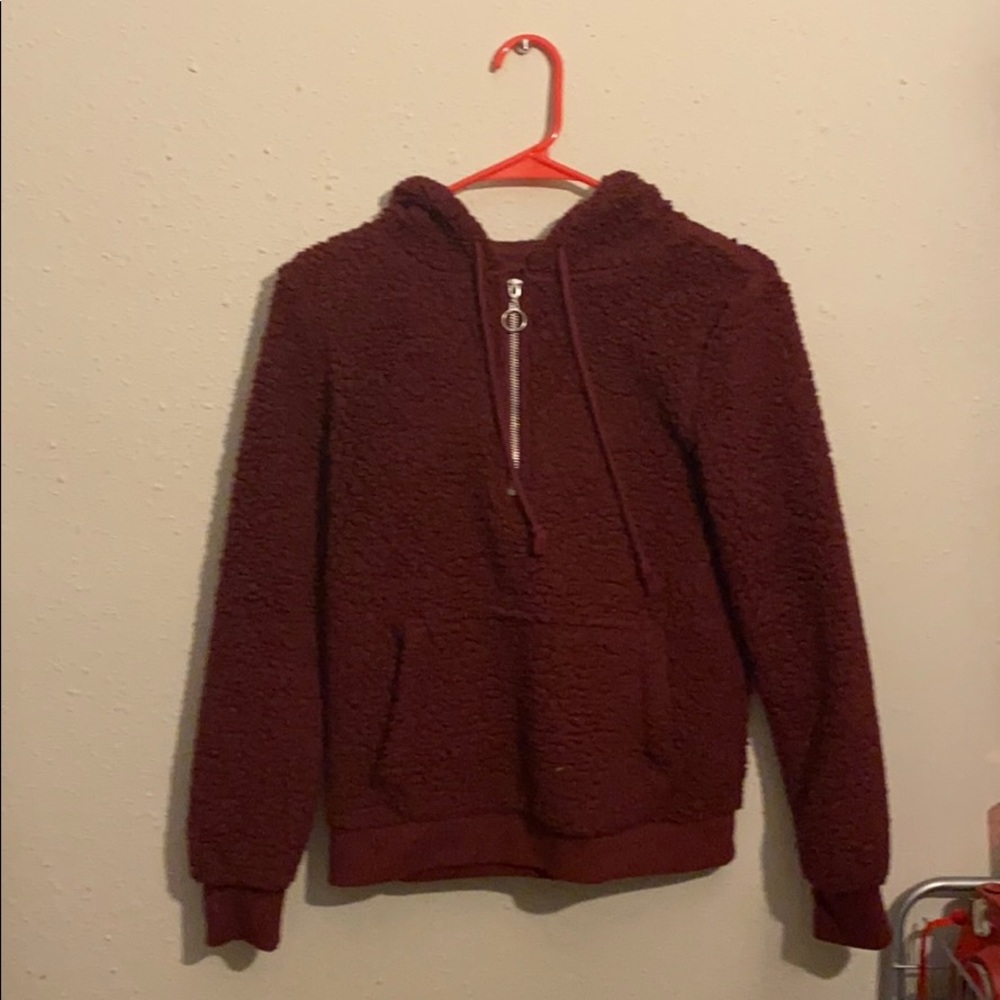 A cute stylish burgundy hoodie